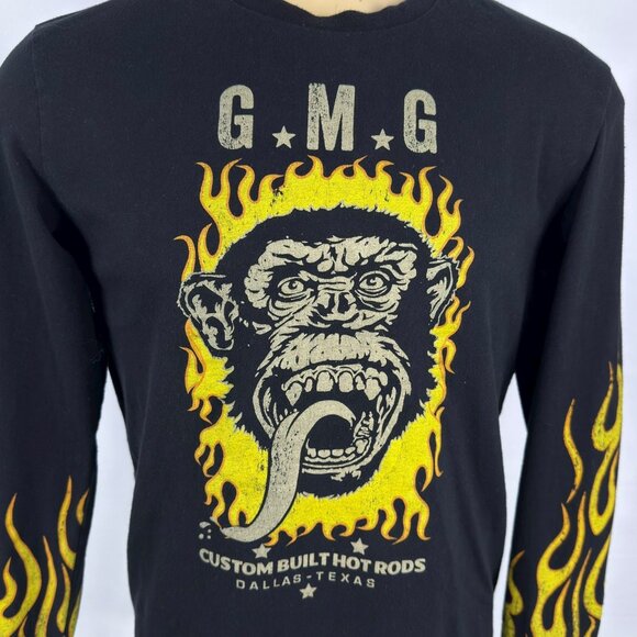 Gas Monkey Garage GMG flames long sleeve graphic tee shirt Dallas Texas men’s - Picture 6 of 8